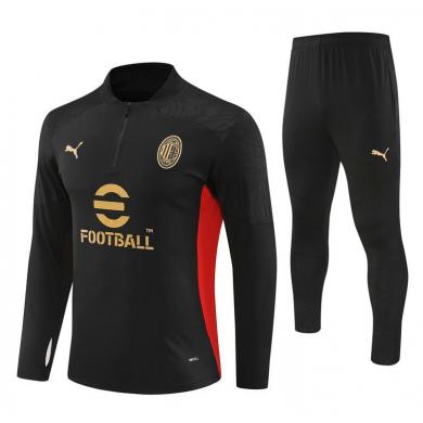 Chandal Entrenamiento AC Milan (Hombre/Niño) Negro 24/25 + Pantalones