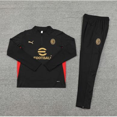 Chandal Entrenamiento AC Milan (Hombre/Niño) Negro 24/25 + Pantalones