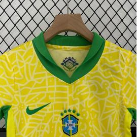 Camiseta Brasil Primera Equipación 2024 Niño