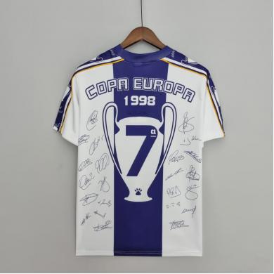 Camiseta Retro Real Madrid Champions League 7 Champions Edición Conmemorativa 97-98