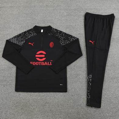 Chandal Entrenamiento AC Milan 23/24 Negro (Hombre/Niño) + Pantalones