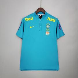 Camiseta 2021 Brasil Pre-Partido Azul