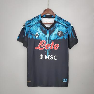 Camiseta Scc Napoli Negra X Azul 2020-2021