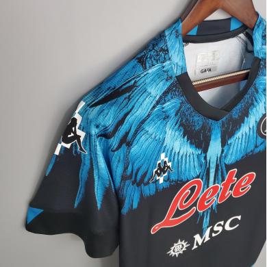 Camiseta Scc Napoli Negra X Azul 2020-2021