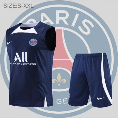 Camiseta De Fútbol Sin Mangas PSG Pre-Match 22/23 Navy + Pantalones