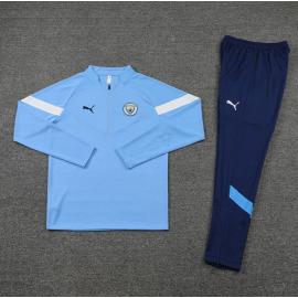 Sudadera Entrenamiento FC Manchester City Azul Claro 22/23