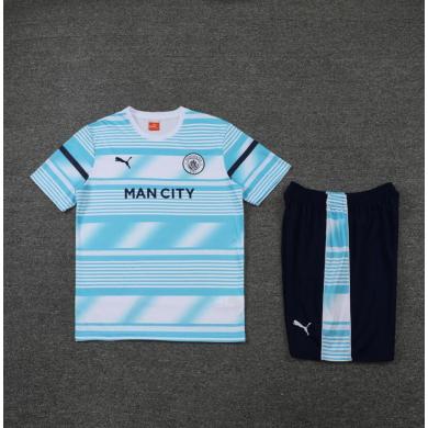 Camiseta 22/23 Manchester City Conmemorativa Blanca Azul