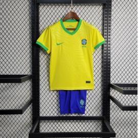 Camiseta Brasil Primera Equipación Mundial Femenino 2023 Niño