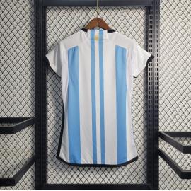 Camiseta Argentina Primera Equipación 2022 3 estrellas Mujer