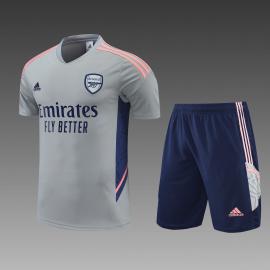 Camiseta 22/23 Arsenal Conjunto De Entreno Manga Corta Gris KIT