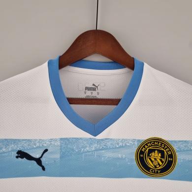 Camiseta 22/23 Manchester City Conmemorativa Blanca Azul